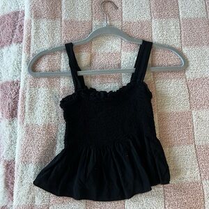 Elegant Black Ruffled Women's Top